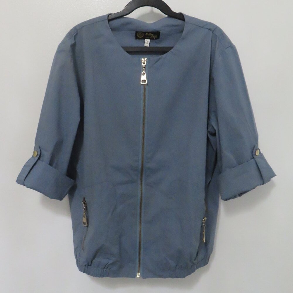 Bella Lois Blue Zip Shirt in Excellent Condition